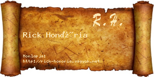 Rick Honória névjegykártya